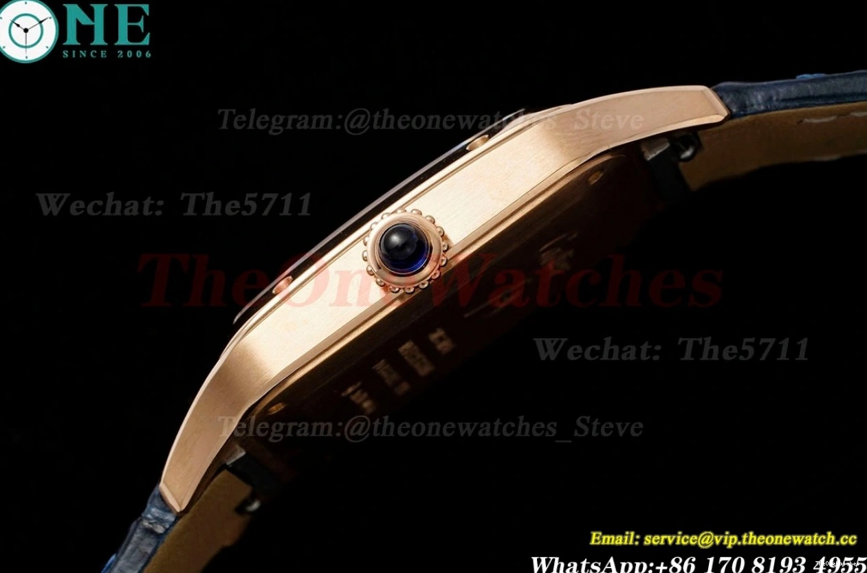 Dial Santos Quartz AF Blue LE Silver RG Dumont 0301